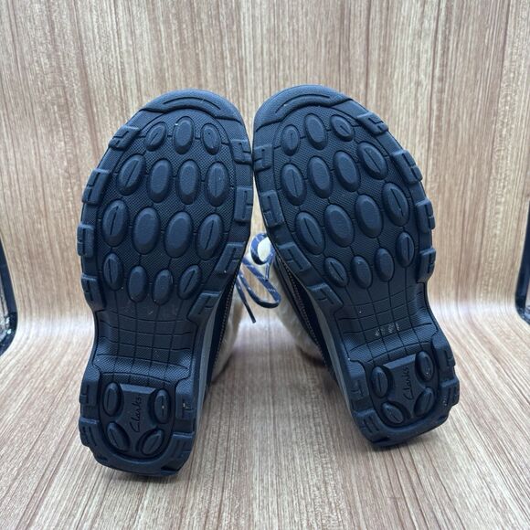 Clarks Mazlyn Arctic Bronze Leather Faux Fur Lace-up Hiking Boot Women size 7.5W - Picture 6 of 9